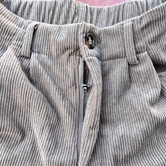Size S Pants Womens Tan Beige Corduroy Straight Leg Mid Rise - Picture 5 of 12